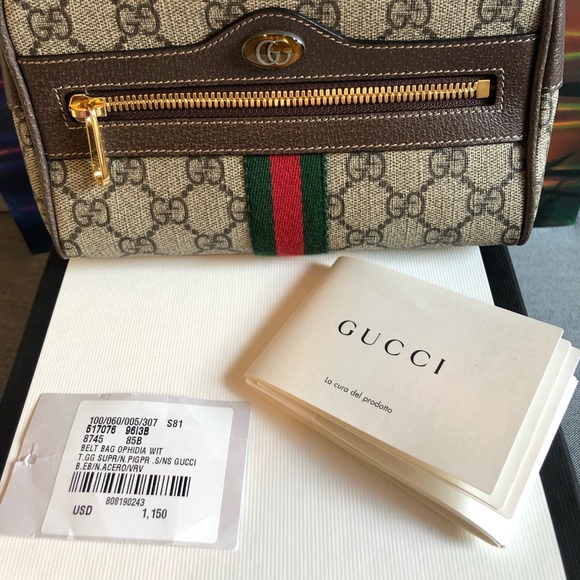 Gucci Ophidia Belt Bag GG Supreme Size 85 Belt - Picture 9 of 16
